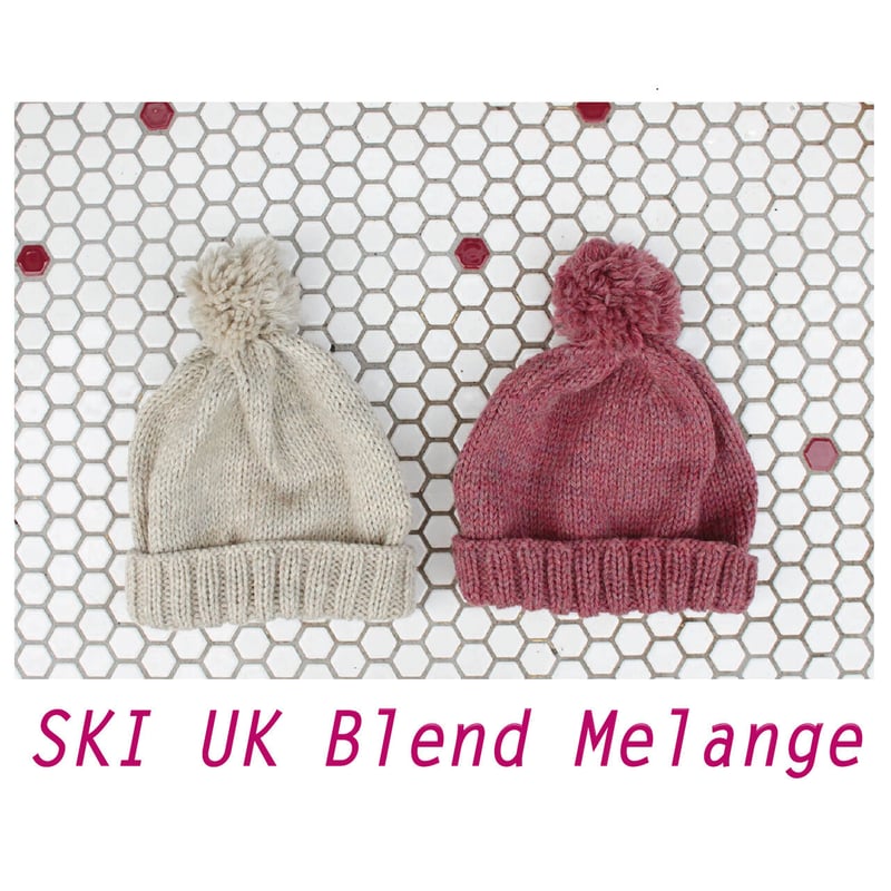 UKブレンドメランジで編むスキー坊やニット帽キット | スキー毛糸
