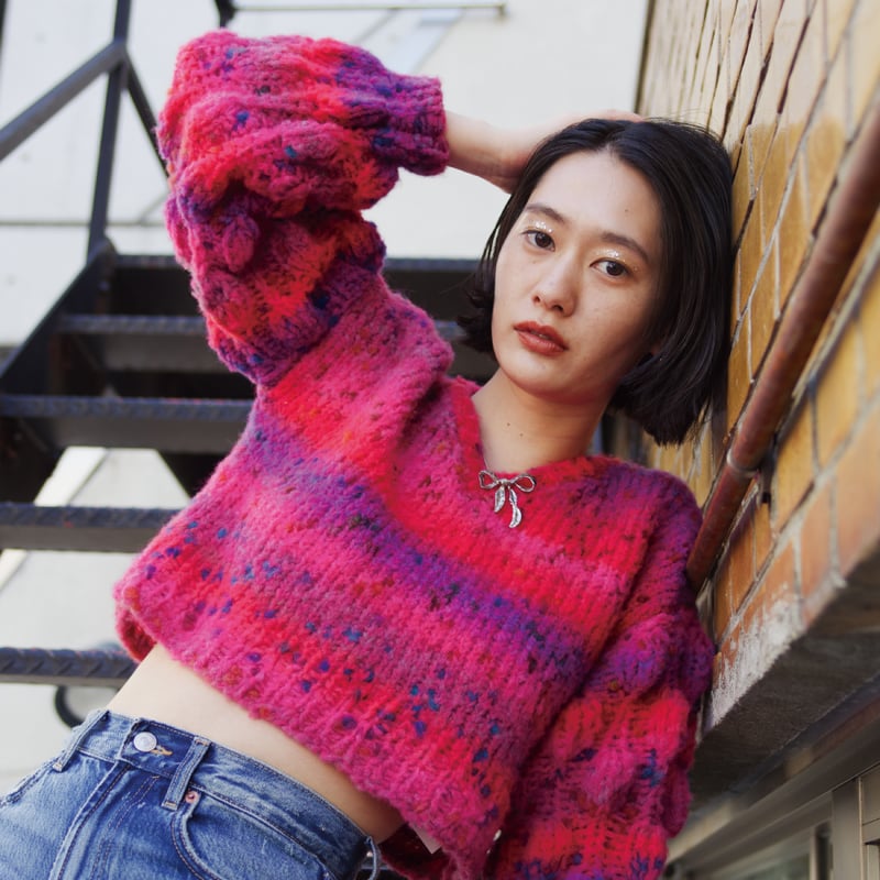 希少 美品 ワイズ 変形 デザイン ウール クルーネック ロープ 紐 ニット 2 Features | NEEDLES x UNION 