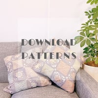 【編み図】FOOD TEXTILE 春の花モチーフクッションカバー