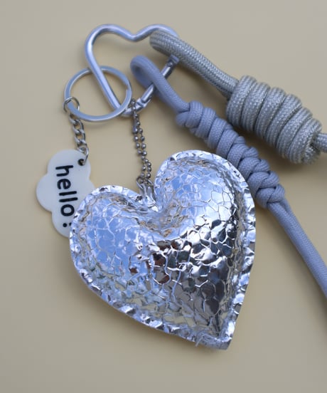 ”hello" heart bag charm