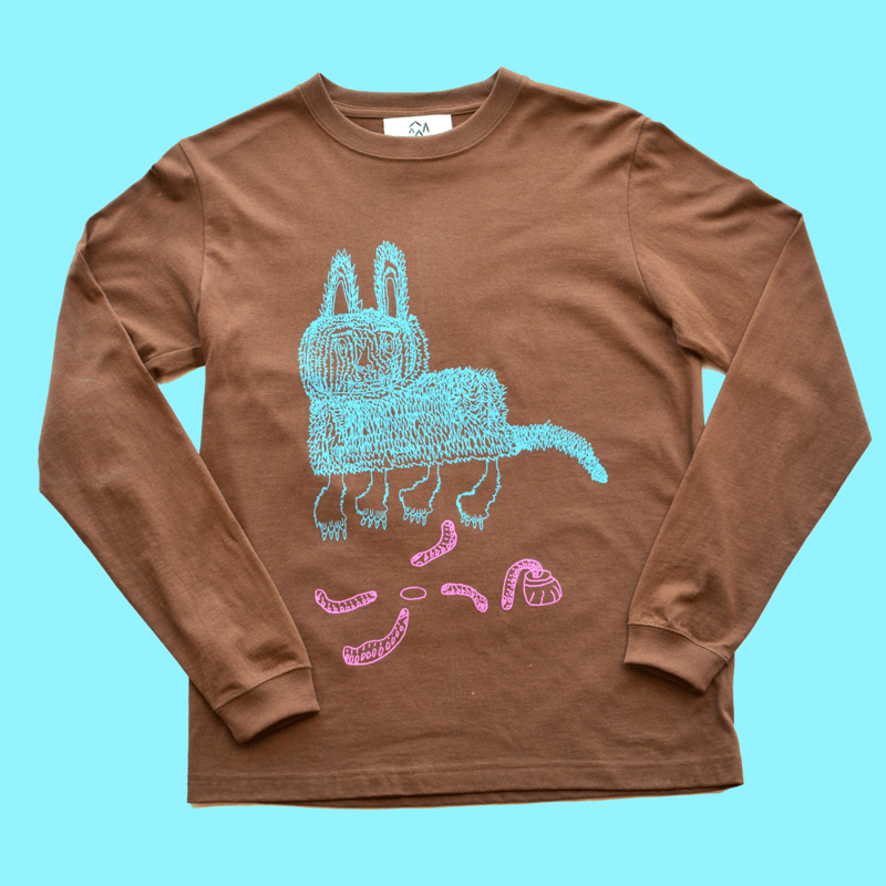 イラスト長袖Tシャツ（M.F / ブラウン） | PALETTE