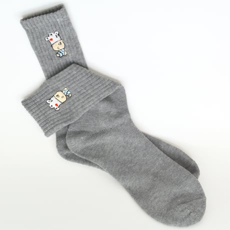 ポコポコ / gray / SOCKS ( MENS ) [by ちかちゃん]