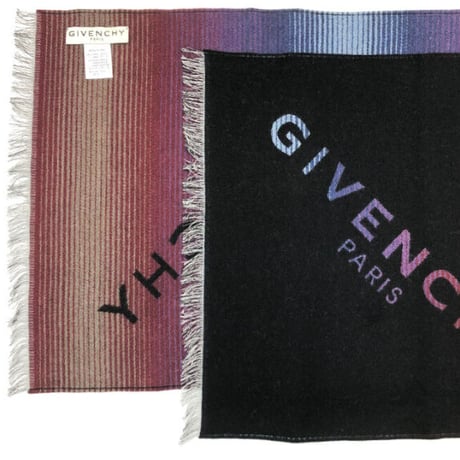 GIVENCHY マフラー　ジバンシィ ウール・シルク ブライダル ロゴマフラー マルチロゴ　スモール　J4181　【完売】