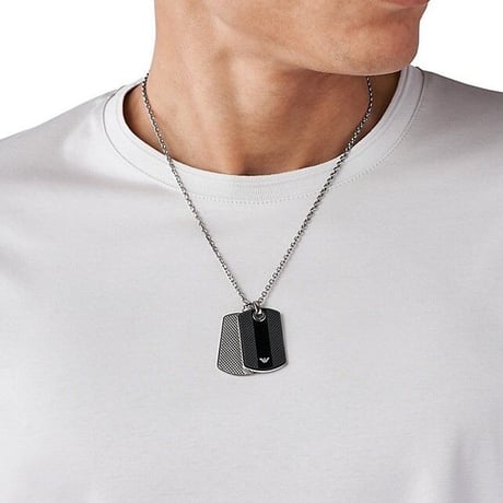 EMPORIO ARMANI (エンポリオ アルマーニ)  ダブルプレート ネックレス EGS1542040【完売】