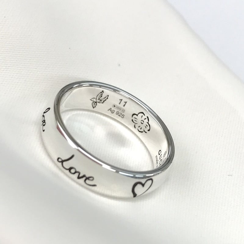 GUCCI ブラインド フォー ラブ シルバー リング YBC455247001 GUCCI ブラインド フォー ラブ シルバー リング YBC455247001