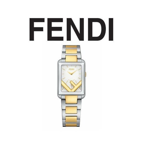 FENDI フェンディ F107020302 RunAway ラナウェイ スクエア 22.5×32mm イエローゴールド シルバー レディース 腕時計