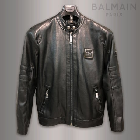 BALMAIN PARIS バルマン シングルライダース  ジャケット メンズ エコレザー 8010