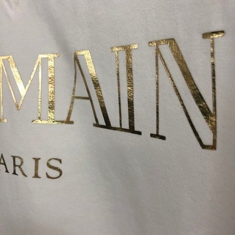 バルマン BALMAIN PARIS 8259 ロンT 薄手トレーナー スウェット 長袖 ラグラン トップス 白金 リブ メンズ