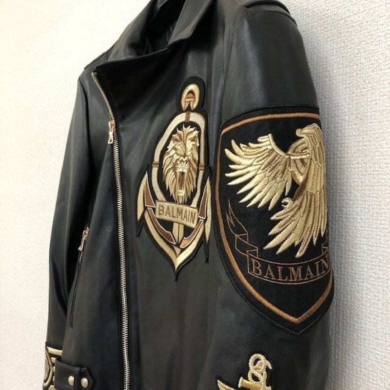 BALMAIN PARIS バルマン 8016 ブルゾン エコレザー ライダース