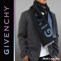 GIVENCHY マフラー　ジバンシィ ウール・シルク ブライダル ロゴマフラー　マルチロゴ　ビッグ　 J4249【完売】