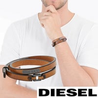 DIESEL ディーゼル メンズ レザー ブレスレット  DX0984040 ブラウン【完売】
