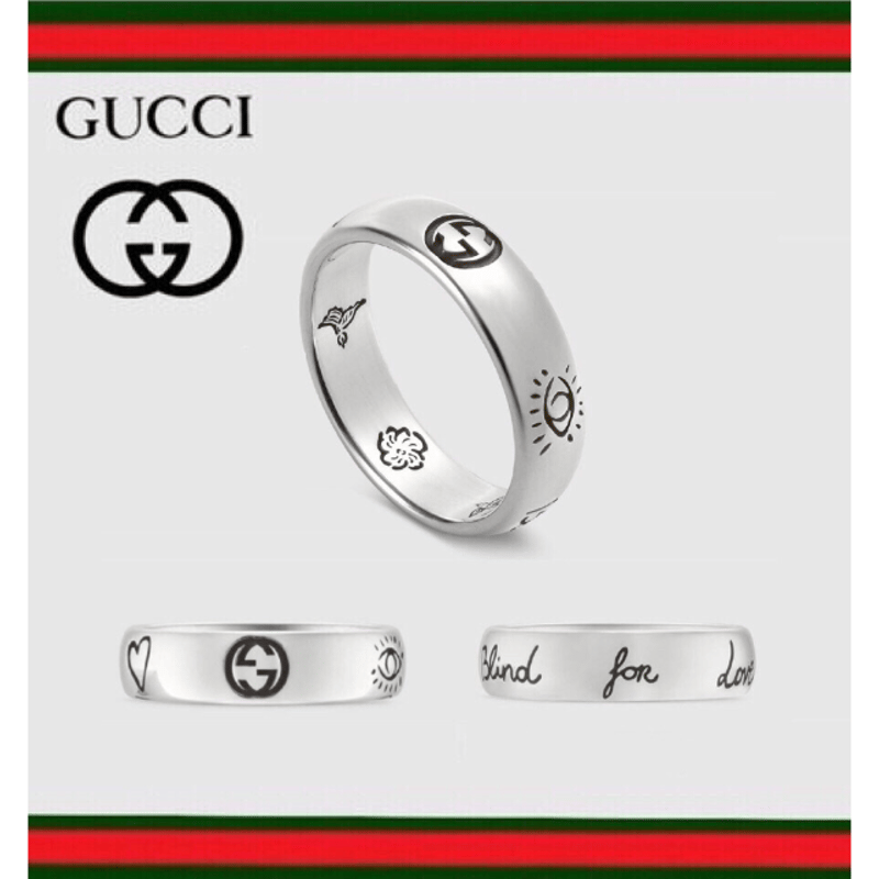 GUCCI ブラインド フォー ラブ シルバー リング YBC455247001 GUCCI ブラインド フォー ラブ シルバー リング YBC455247001