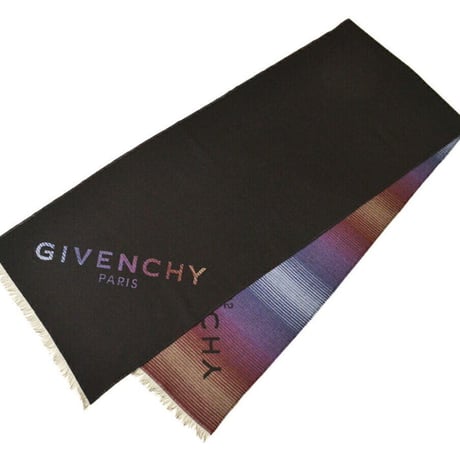 GIVENCHY マフラー　ジバンシィ ウール・シルク ブライダル ロゴマフラー マルチロゴ　スモール　J4181　【完売】