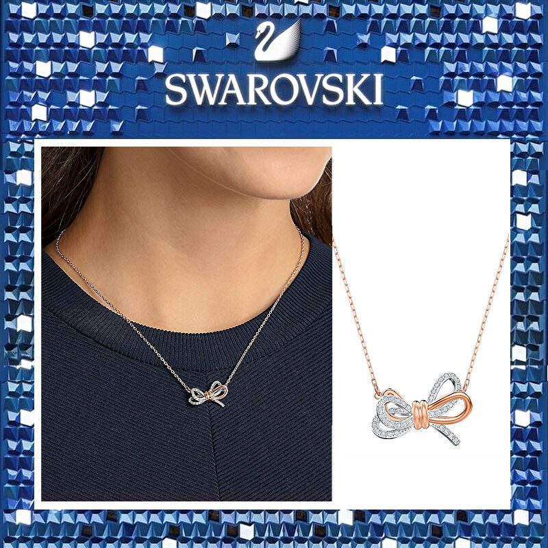 送料がお得】 SWAROVSKI スワロフスキー Lifelong Bow ネックレス 54...