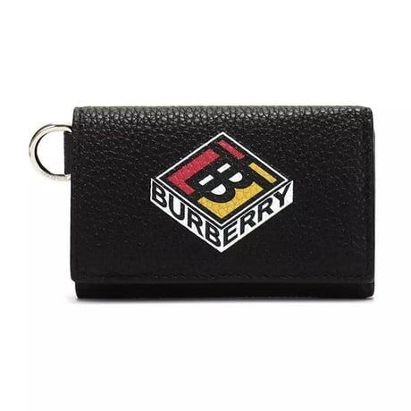 BURBERRY バーバリー 80229081 ミニ財布 3つ折り財布 ブラック 札入れ カード入れ 牛革 ロゴ グラフィック 【完売】