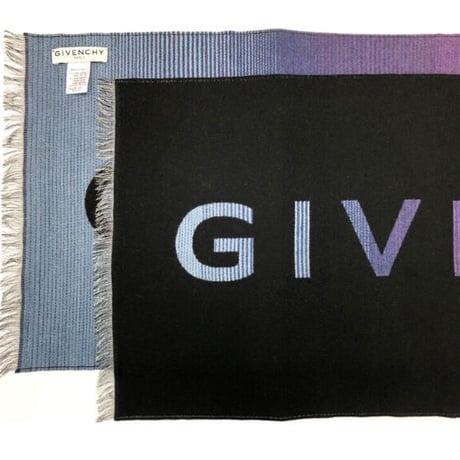GIVENCHY マフラー　ジバンシィ ウール・シルク ブライダル ロゴマフラー　マルチロゴ　ビッグ　 J4249【完売】
