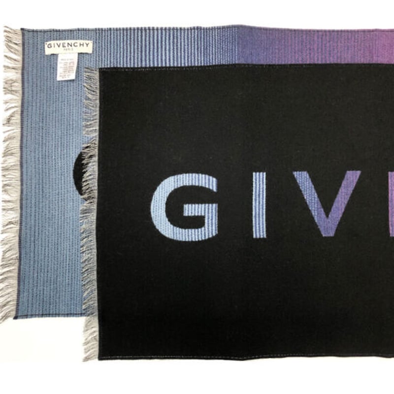 新品GIVENCHY GV4518 端的 J4834 001 ウール ロゴ マフラー 