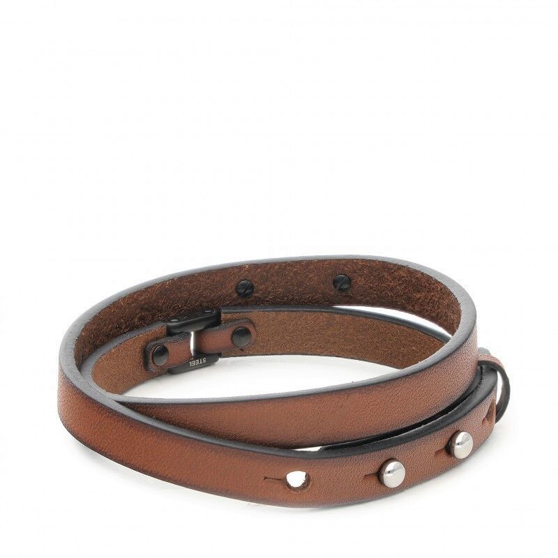 DIESEL ディーゼル メンズ レザー ブレスレット DX0984040 ブラウン