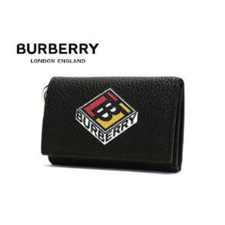 BURBERRY バーバリー 80229081 ミニ財布 3つ折り財布 ブラック 札入れ カード入れ 牛革 ロゴ グラフィック 【完売】