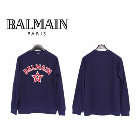 バルマン BALMAIN PARIS 340 トレーナー スウェット 長袖 トップス ラグラン スター 星 フェルト メンズ