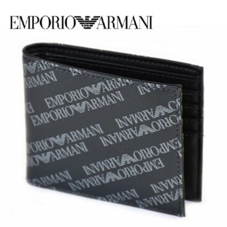 エンポリオアルマーニ EmporioArmani 二つ折り財布 ロゴ 総柄 メンズ 財布 Y4R168 YLO7E 86526