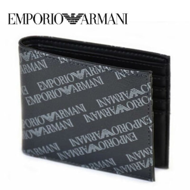 エンポリオアルマーニ EmporioArmani 二つ折り財布 ロゴ 総柄 メンズ