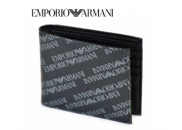 エンポリオアルマーニ EmporioArmani 二つ折り財布 ロゴ 総柄