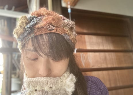 【chikkyknit】ネックウォーマーにもなるヘアバンド