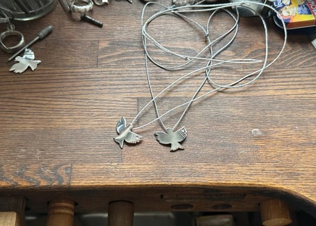 silver “dove amulet ” pendant charm