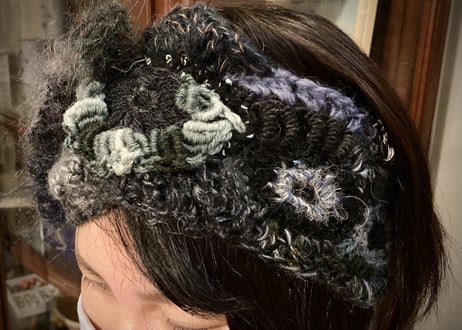 【chikkyknit】ネックウォーマーにもなるヘアバンド