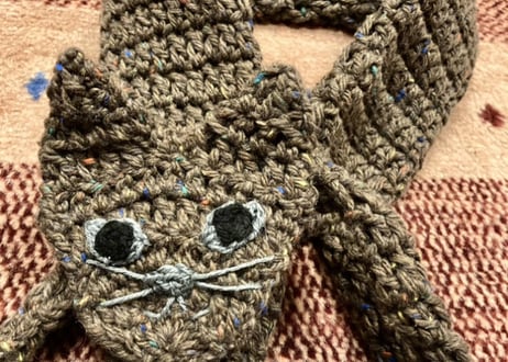 【chikkyknit】ねこマフラー