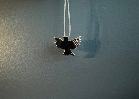 silver “dove amulet ” pendant charm