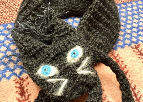 【chikkyknit】ねこマフラー
