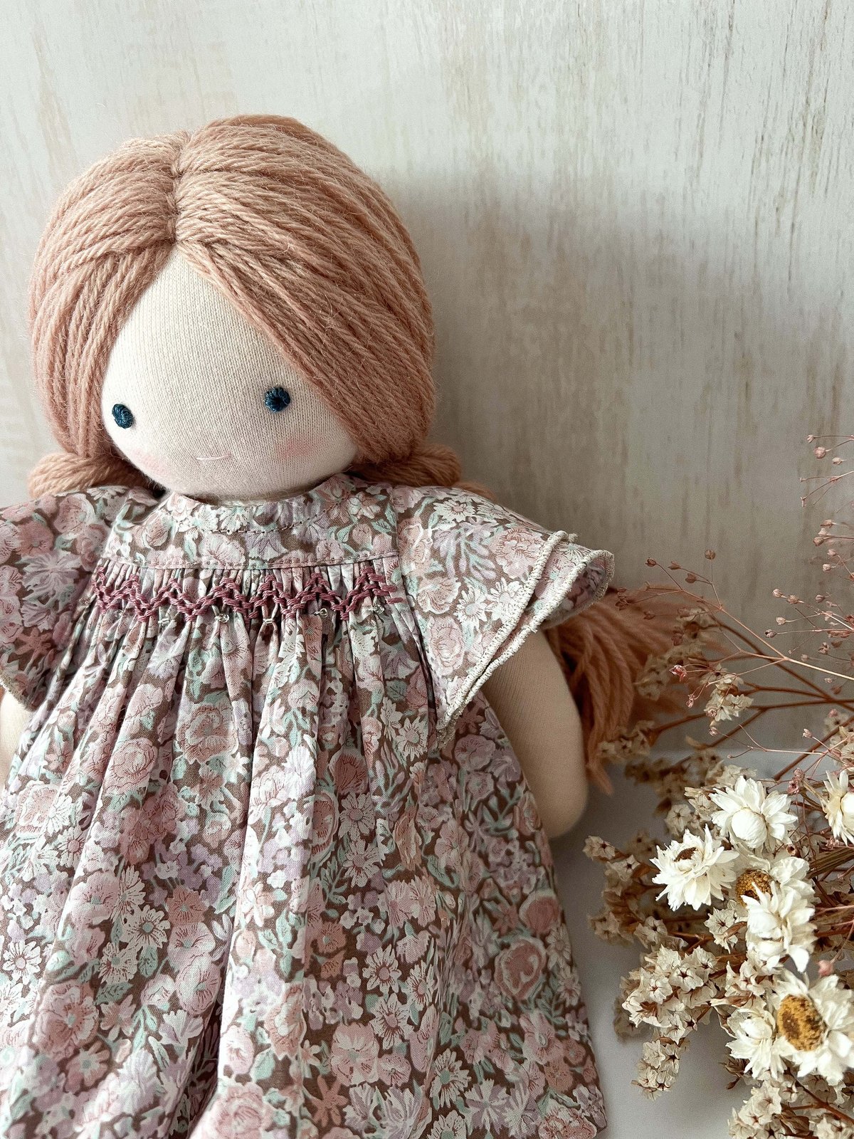 印刷済み】Dollアネモネワンピース／スモッキング刺繍レシピset（型紙