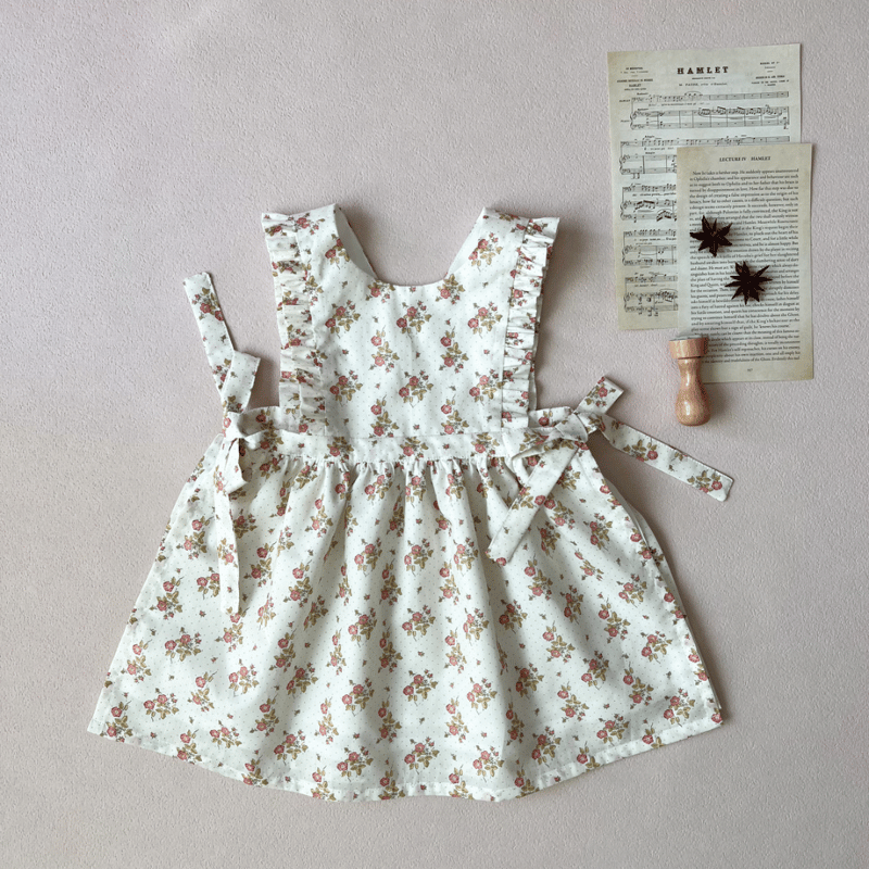 *517 ハンドメイド　ワンピース　エプロン　ドレス　くま　110 517 ハンドメイド ワンピース エプロン ドレス くま 110