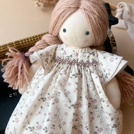 【印刷済み】Dollアネモネワンピース／スモッキング刺繍レシピset（型紙）