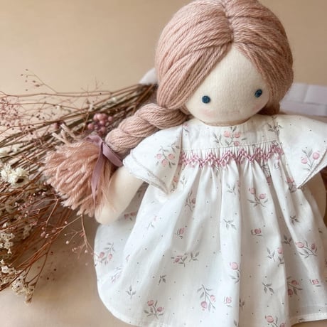【印刷済み】Dollアネモネワンピース／スモッキング刺繍レシピset（型紙）