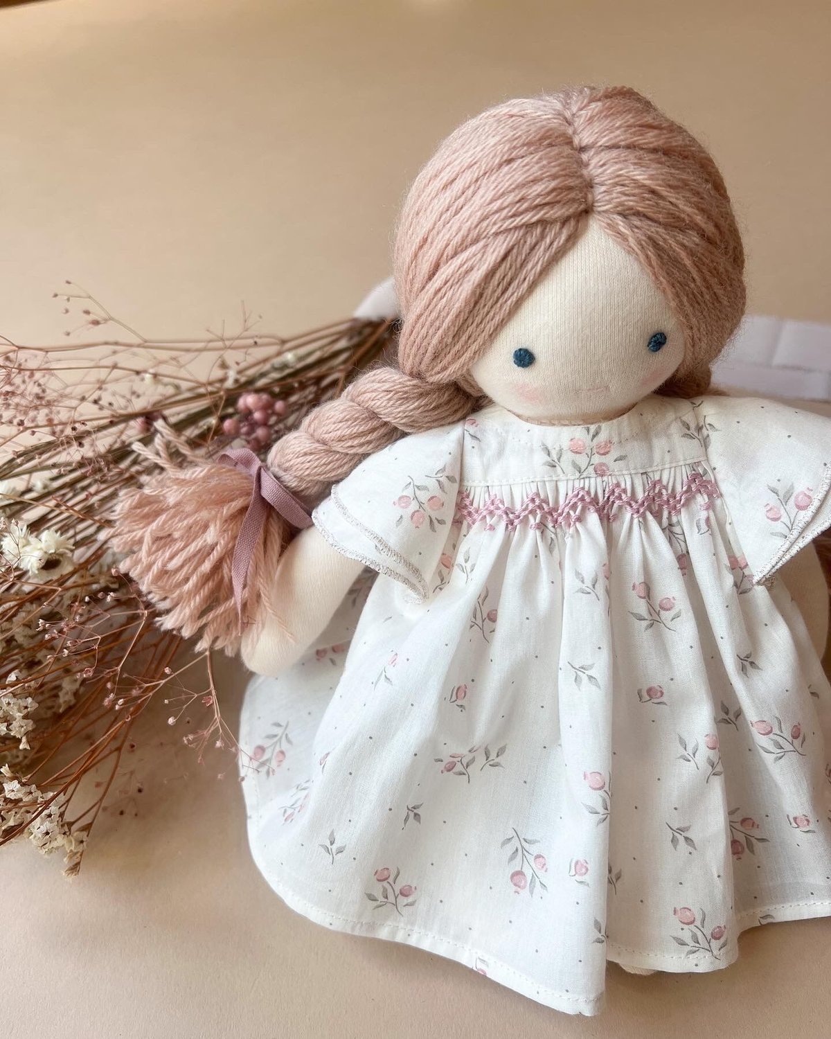 印刷済み】Dollアネモネワンピース／スモッキング刺繍レシピset（型紙
