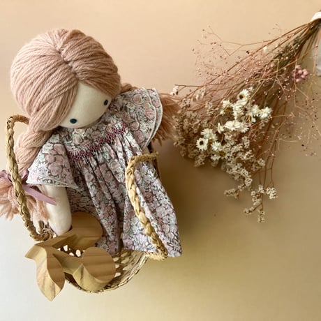 【印刷済み】Dollアネモネワンピース／スモッキング刺繍レシピset（型紙）