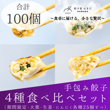 手包み餃子４種類食べくらべセット
