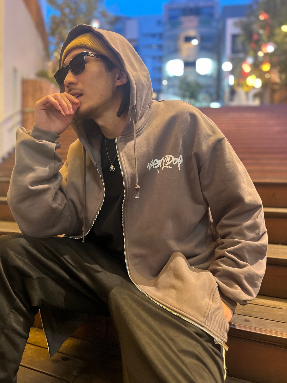 NASTYDOG Zip Hoodie フード付きパーカー サイズ2 グレー