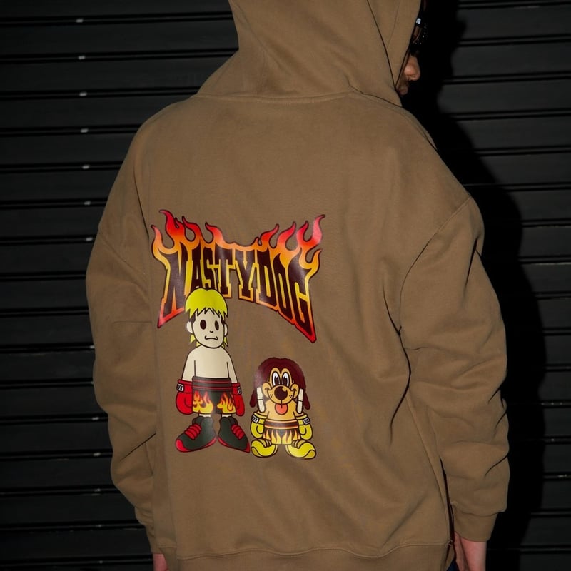 Tenshin×Nasty ZipHoodie(Brown) | NastyDog Onlin