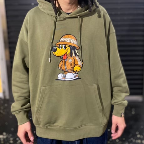 b-boy dog Hoodie(Khaki)