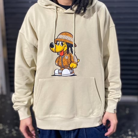 b-boy dog Hoodie(Beige)
