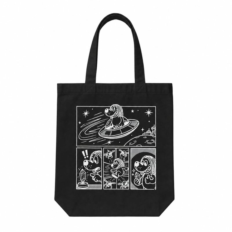 Comics Dog Totebag(Black/Natural) | NastyDog On