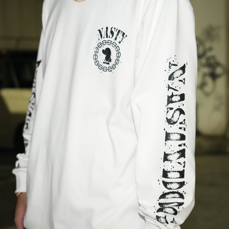 ND Stencil LS Tee(White) | NastyDog OnlineStore