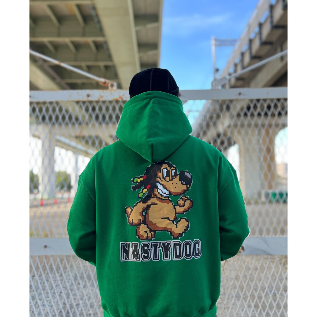 Nastydog パーカー Pixel Hoodie (Green) | NastyDog OnlineStore