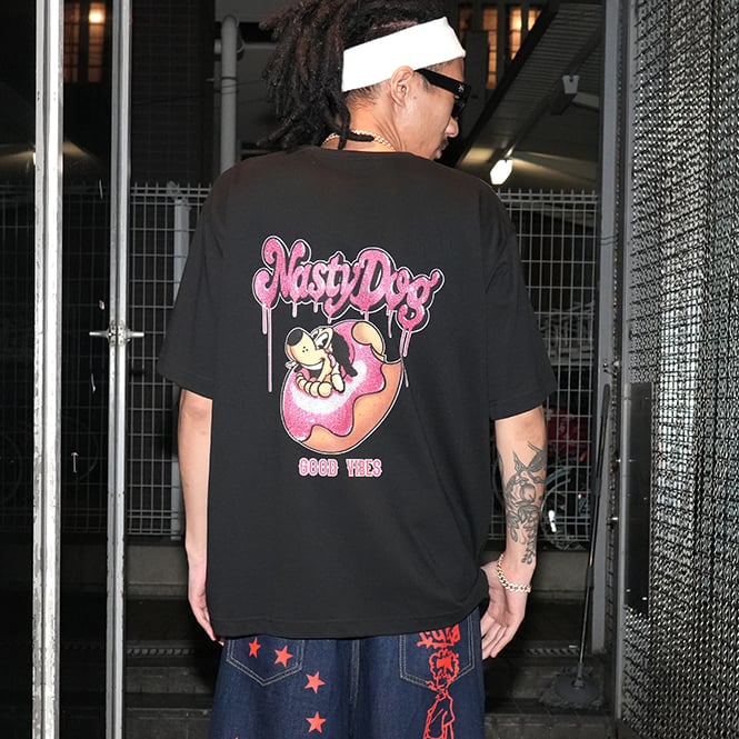 NASTY DOG ラインストーンTシャツ Rhinestone Donuts Tee(Black) | NastyDog OnlineS