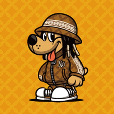 b-boy dog Hoodie(Khaki)