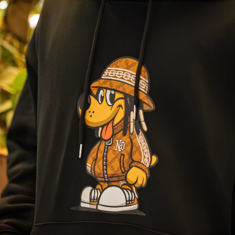 b-boy dog Hoodie (Black/Beige/Khaki/Mustard)